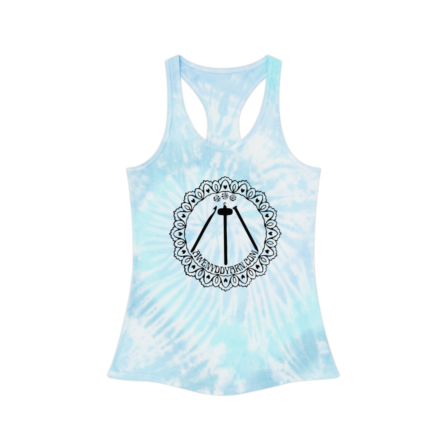 Bohemian Tie Dye Racerback Tank Top with Logo Design