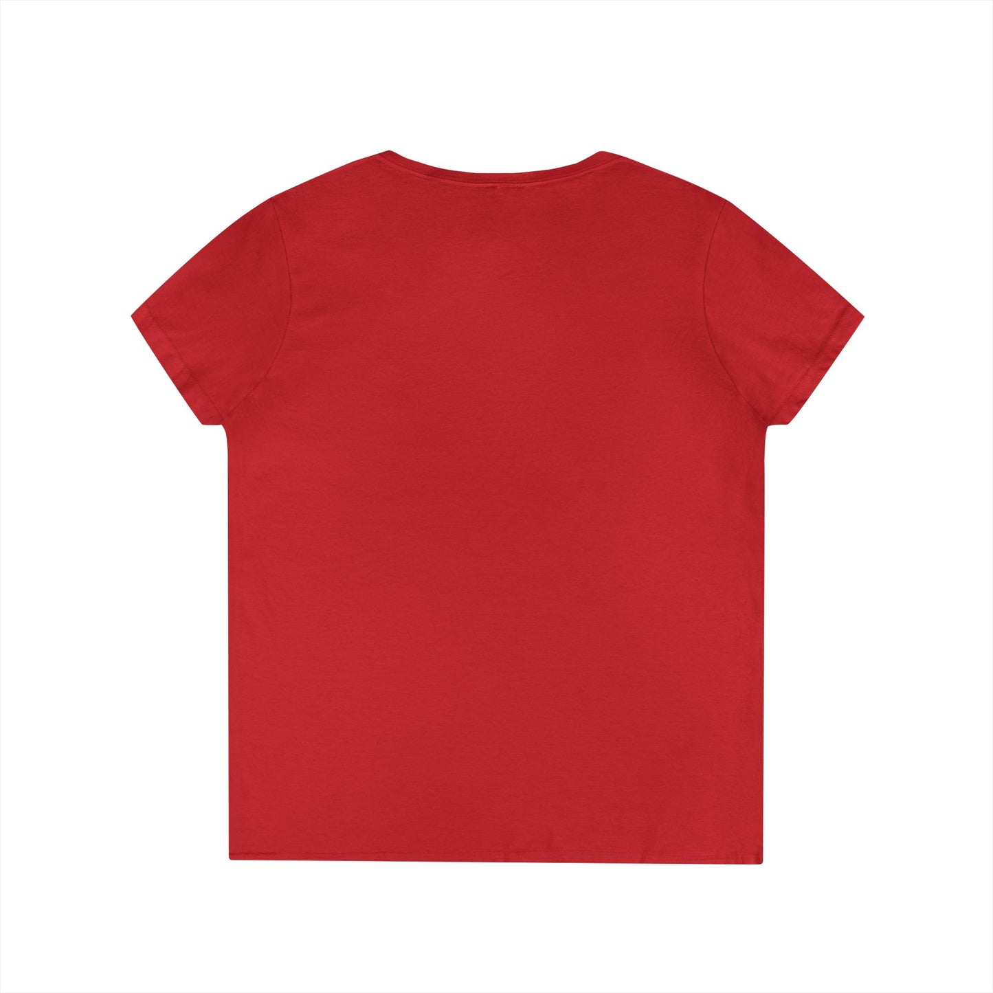 Ladies' V-Neck T-Shirt with Yellow Logo