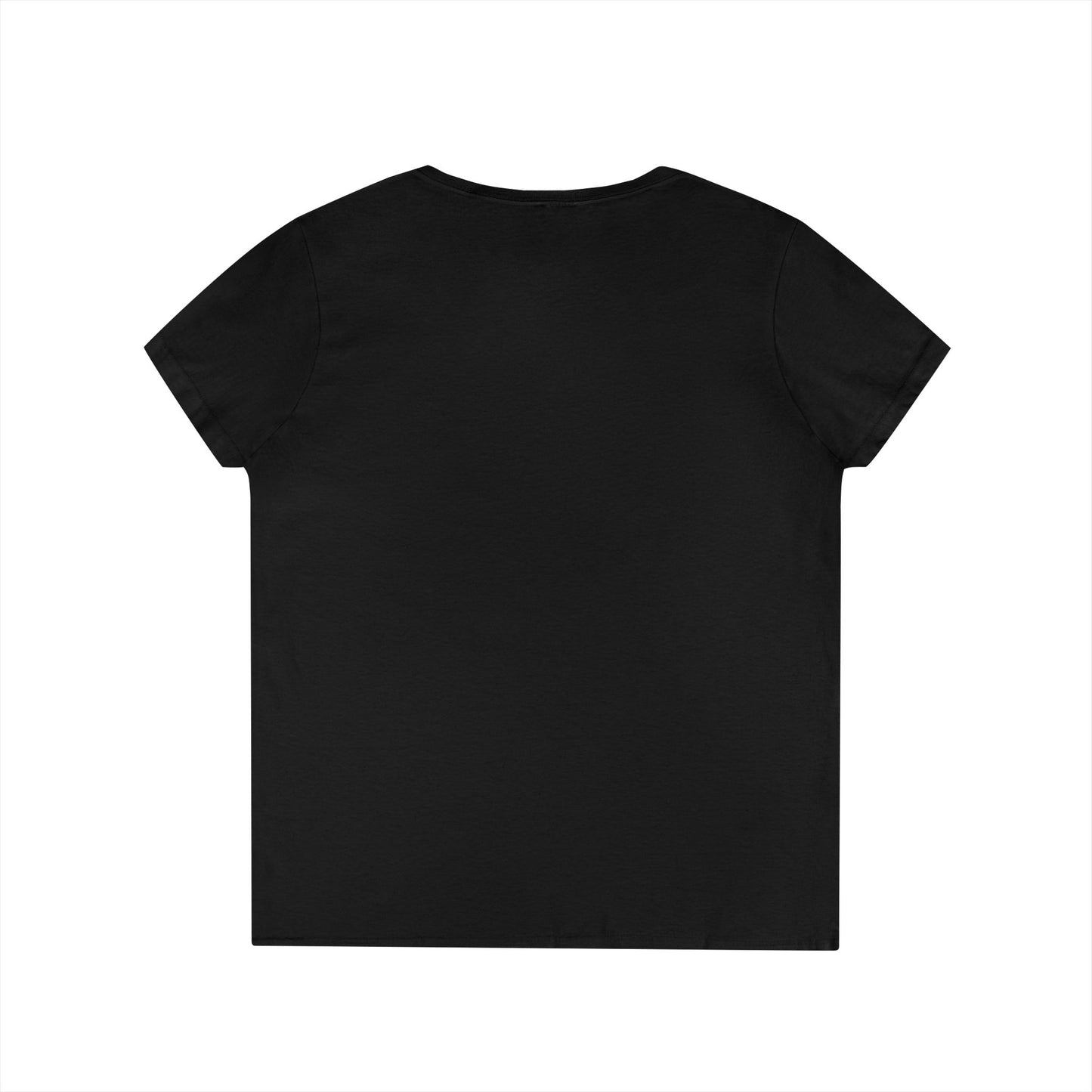 Ladies' V-Neck Tee with Pink Logo