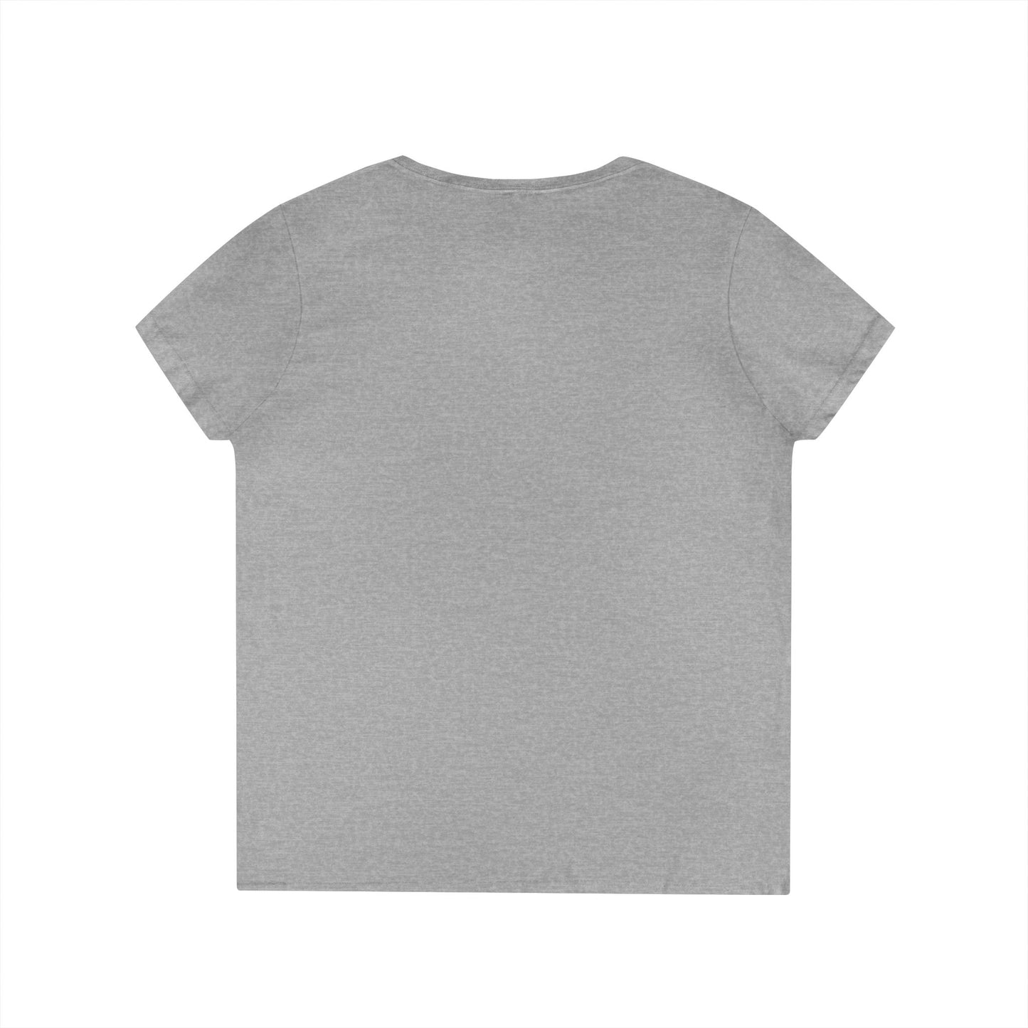 Ladies' V-Neck Tee with Pink Logo