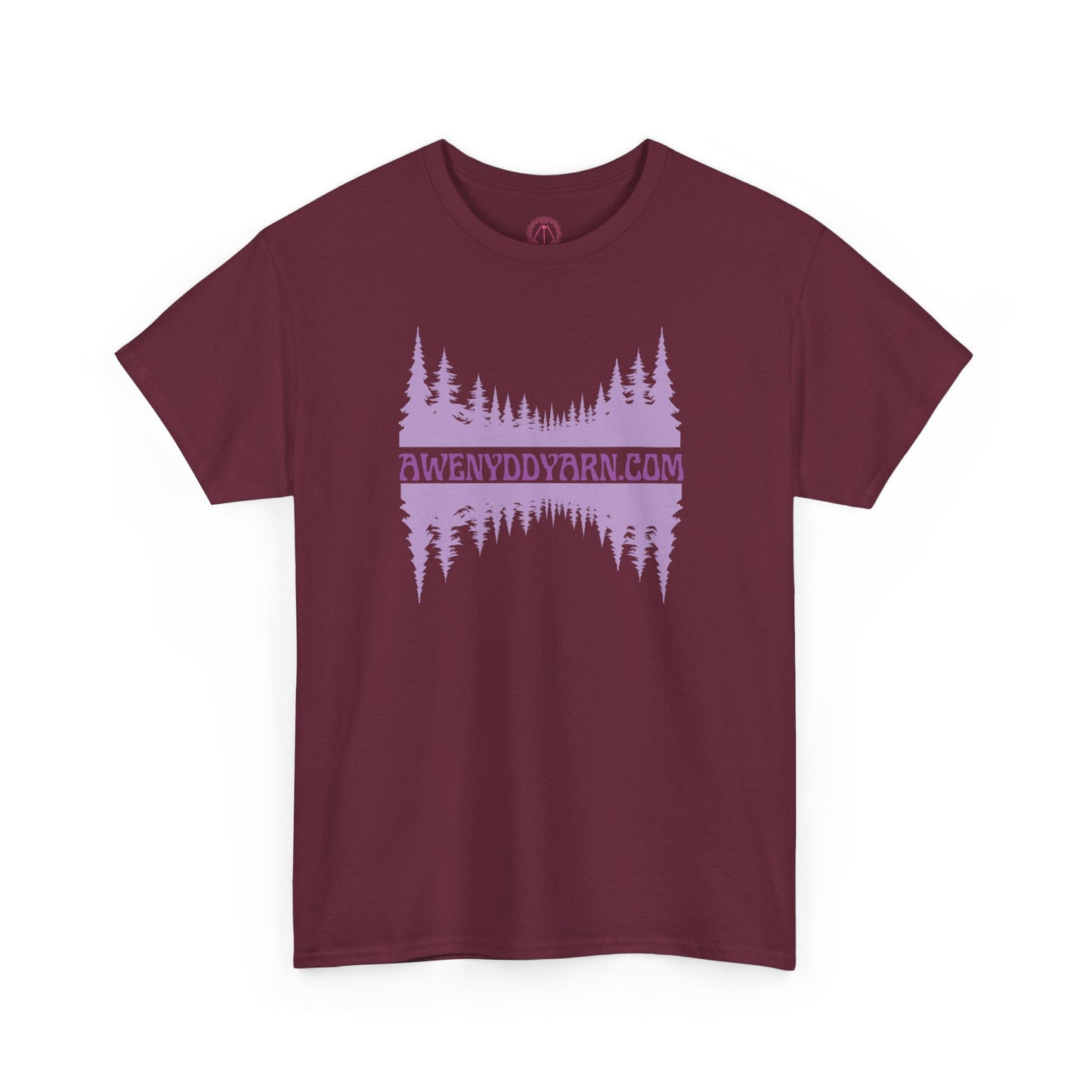 Unisex Heavy Cotton Tee - Purple Awenydd Trees