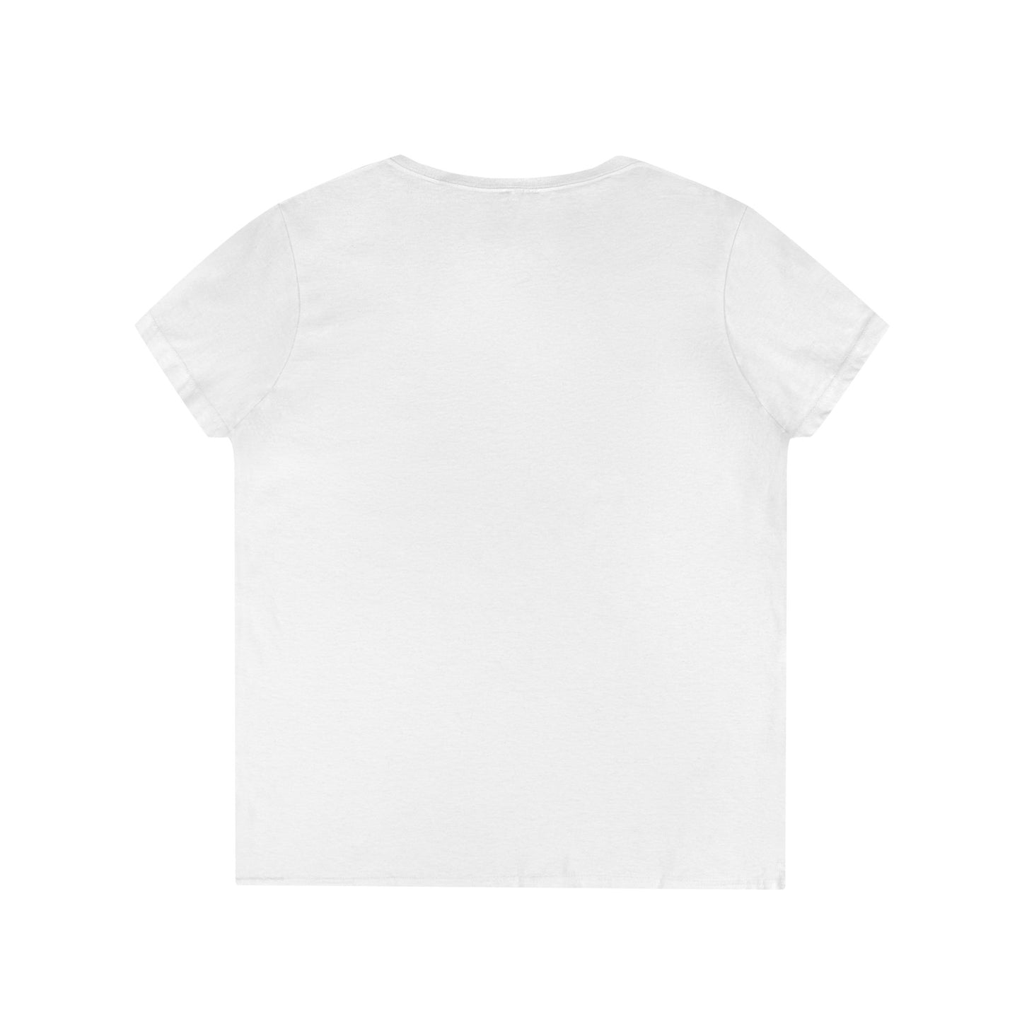 Ladies' V-Neck Tee with Pink Logo