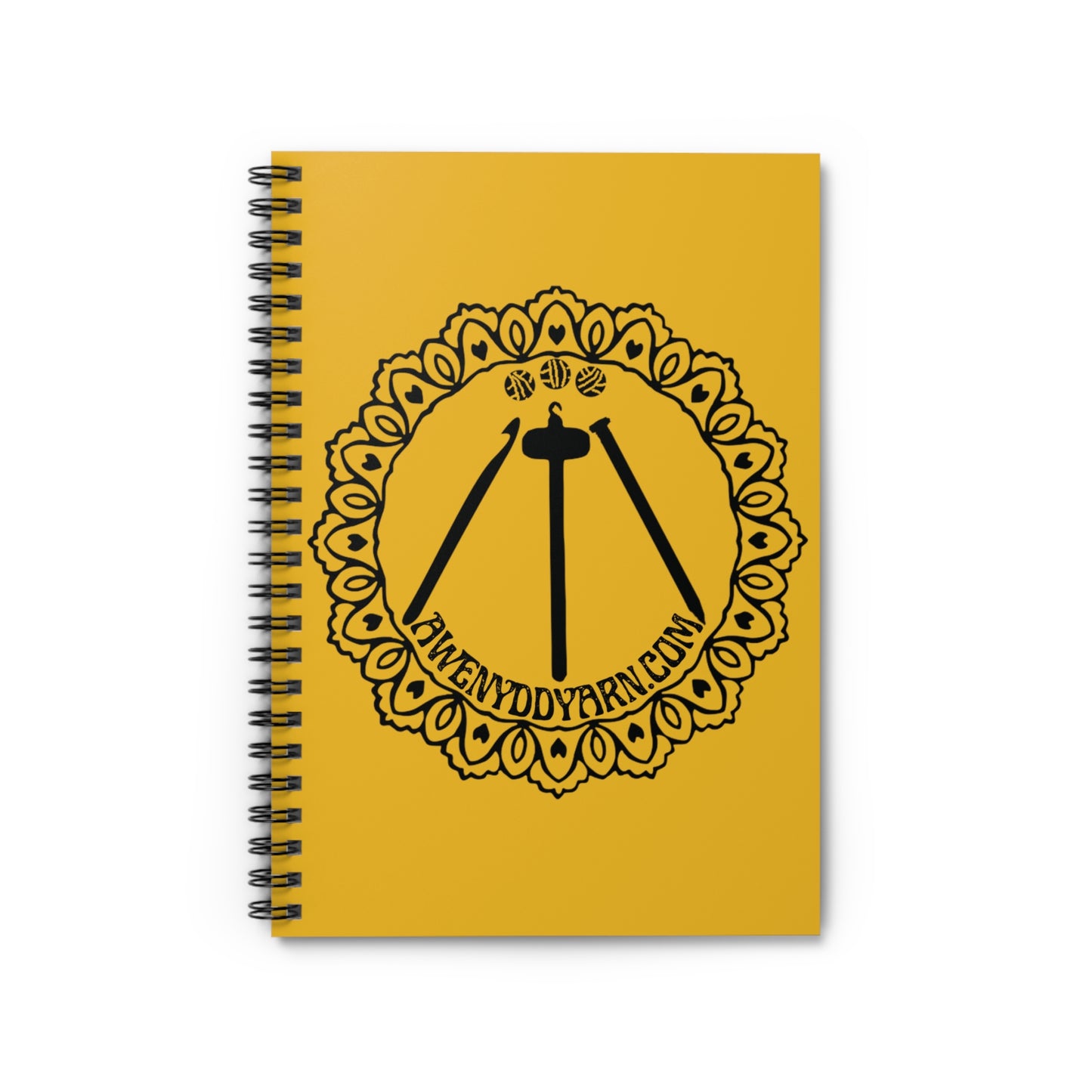 Awenydd Logo Spiral Notebook for Yarn Lovers - Perfect for Notes & Sketches