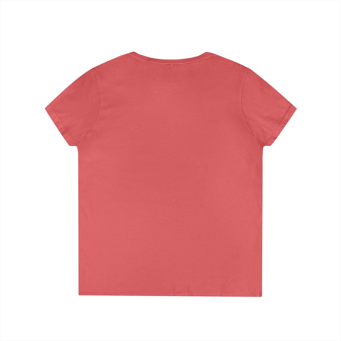Ladies' V-Neck T-Shirt with Yellow Logo