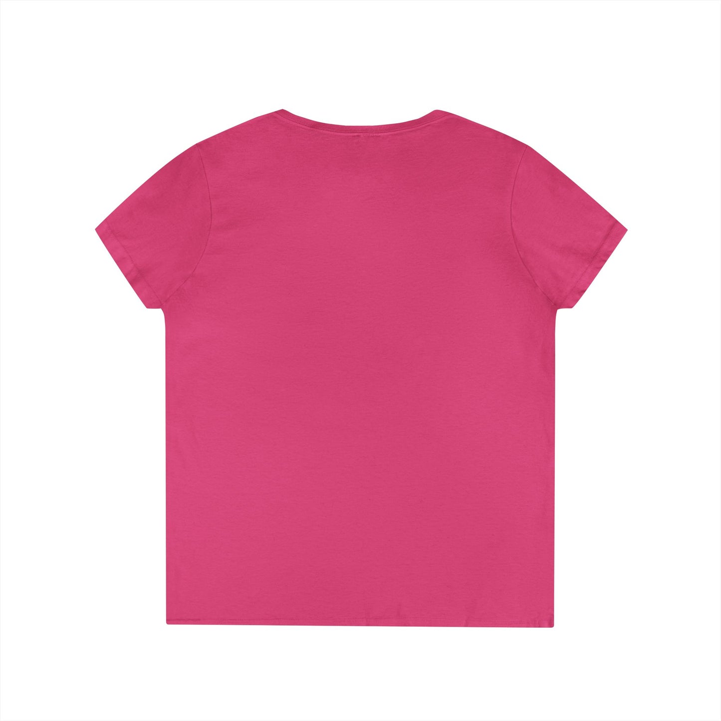 Ladies' V-Neck T-Shirt with Yellow Logo