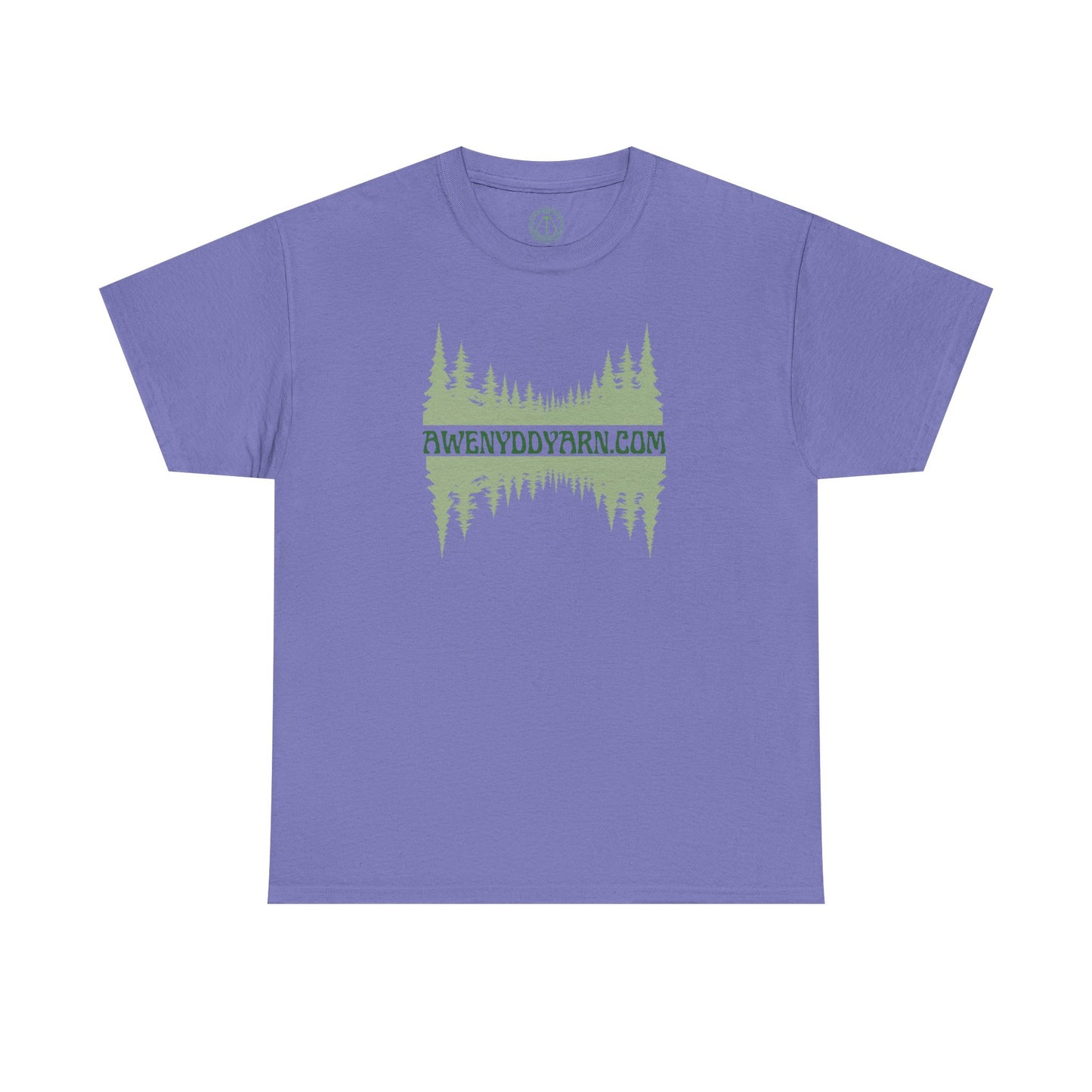Nature-Inspired Unisex Cotton Tee - Green Awenydd Yarn Design