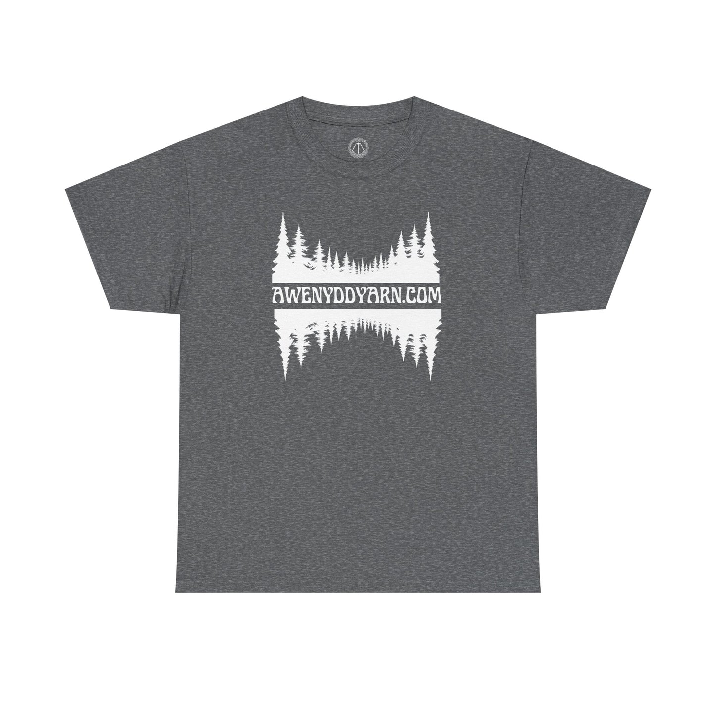 Unisex Heavy Cotton Tee - AWENYDDYARN.com Forest Design