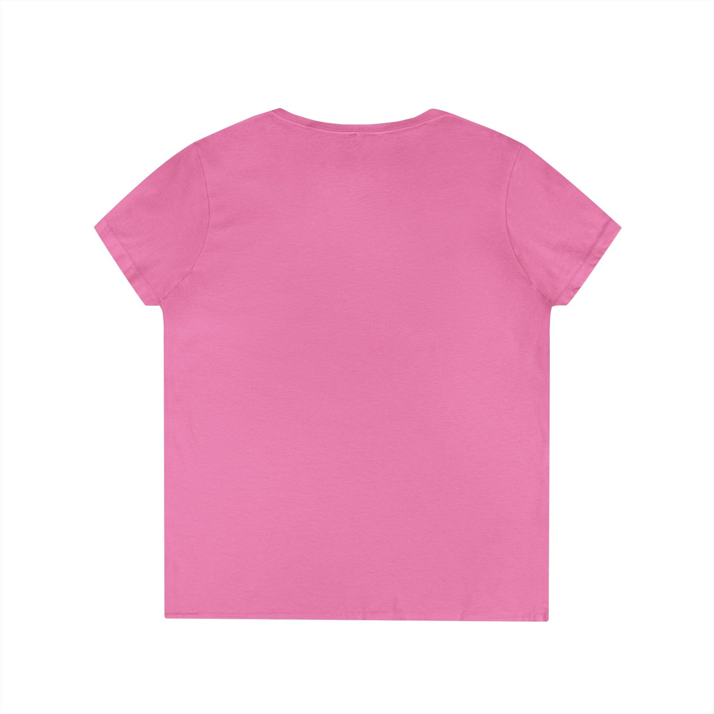 Ladies' V-Neck T-Shirt with Yellow Logo