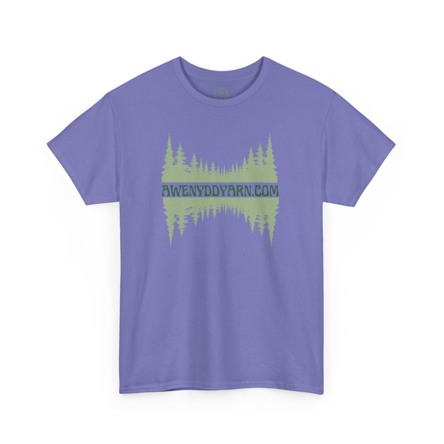 Nature-Inspired Unisex Cotton Tee - Green Awenydd Yarn Design
