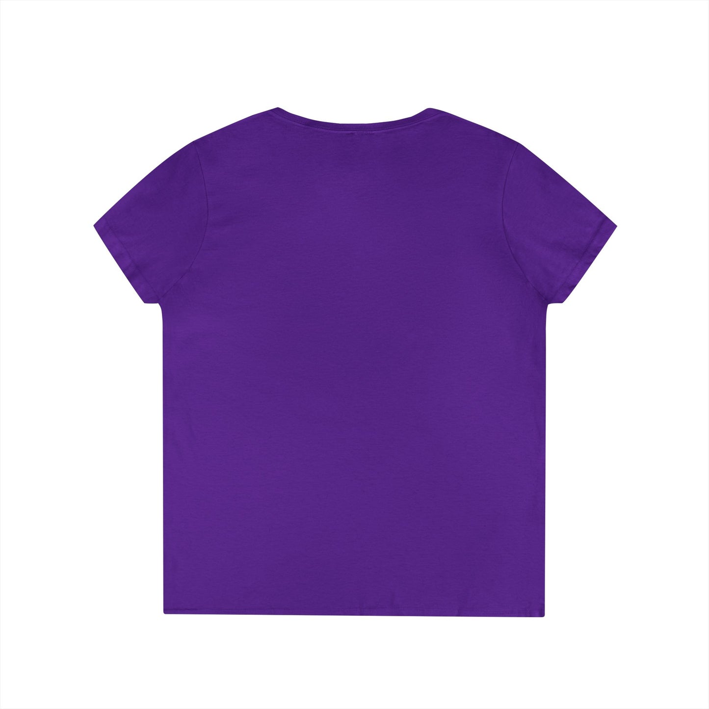 Ladies' V-Neck Tee with Pink Logo