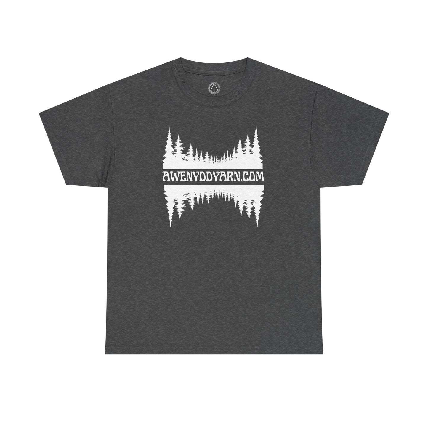 Unisex Heavy Cotton Tee - AWENYDDYARN.com Forest Design