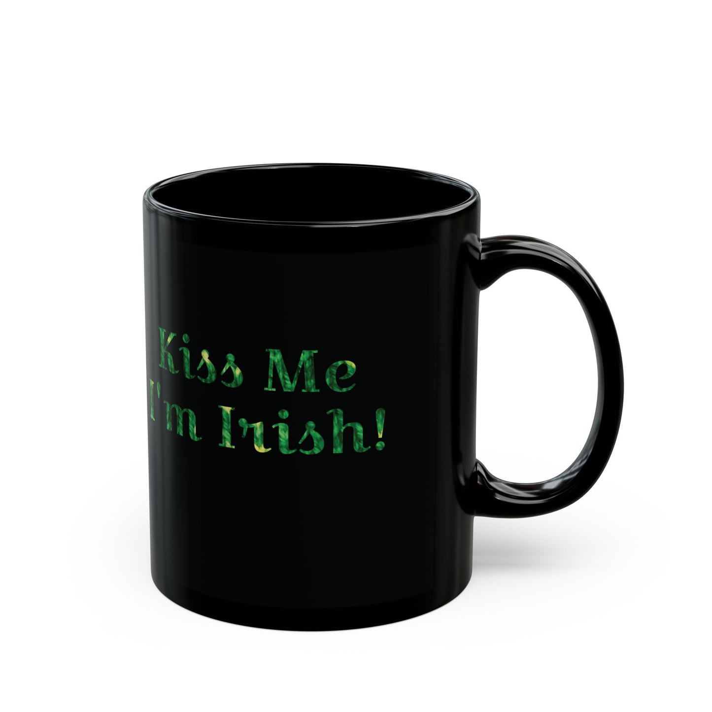 Kiss Me I'm Irish Black Coffee Mug - Perfect for St. Patrick’s Day Celebrations